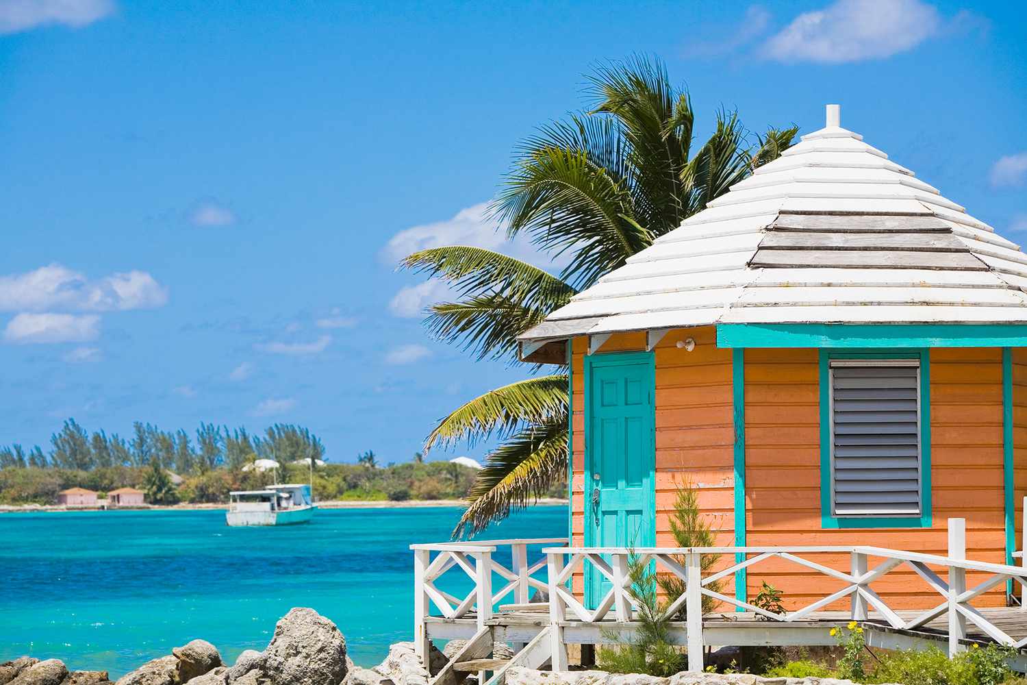 Beach hut on the beach, Nassau, BahamasGlowimages