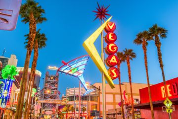 Fremont Street, Las Vegas, Nevada at dusk