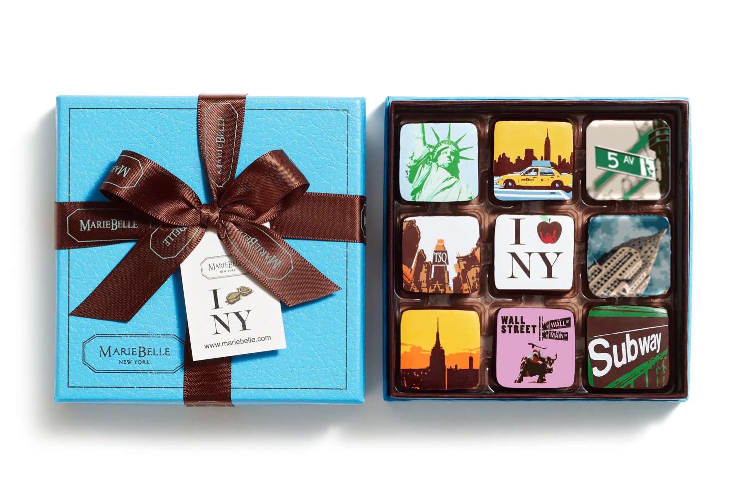 MarieBelle New York 9-piece New York Chocolate Ganache Blue Box