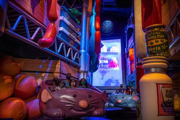 Remy’s Ratatouille Adventure is a family-friendly attraction where guests feel as if they shrink to the size of a rat and race through Gusteau’s restaurant in the newly expanded France pavilion at EPCOT at Walt Disney World Resort in Lake Buena Vista, Fla.