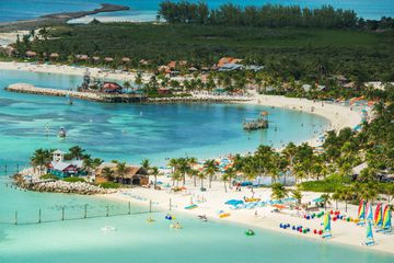 Castaway Cay is Disney's private island paradise in the tropical waters of the Bahamas, reserved exclusively for Disney Cruise Line guests. In a setting of crystal-clear turquoise waters, powdery white-sand beaches and lush landscapes, the 1,000-acre island offers one-of-a-kind areas and activities for every member of the family.