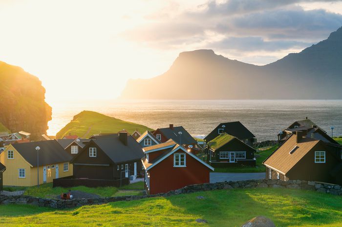 Traditional village of Gjogv, Faroe Islands