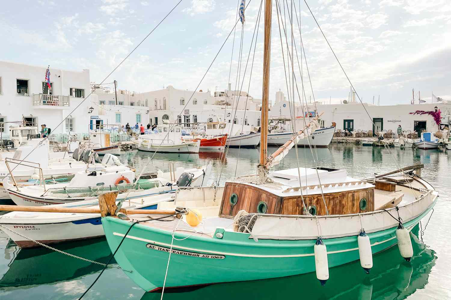 Boats docked at Paros, Greece