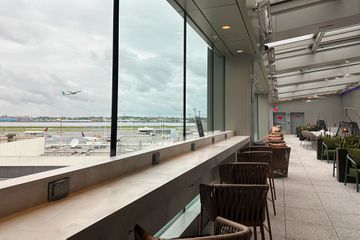 View of the tarmac from the Sky Deck at the new LaGuardia Airport Delta Lounge Expansion 
