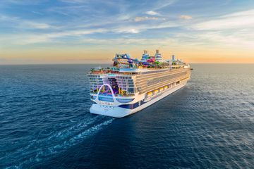 View of a ship in the ocean
